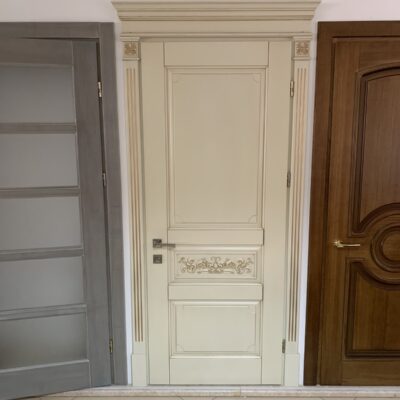 Wooden doors with carvings and artistic mouldings